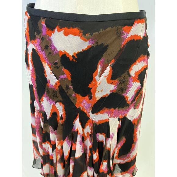 VTG Y2K Diane Von Furstenberg Silk Midi Skirt Abstract Size 2 - Picture 4 of 12